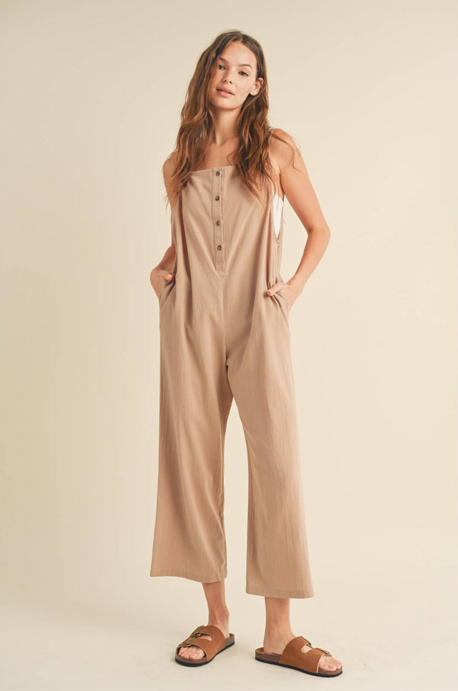 Cotton Square Neck Overalls