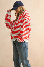 Striped Knit Long Sleeve Pullover