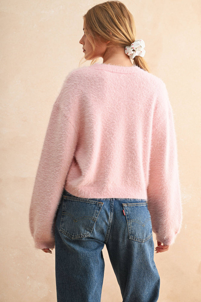Cherry Button Front Cardigan