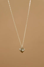 Silver Puff Heart Necklace