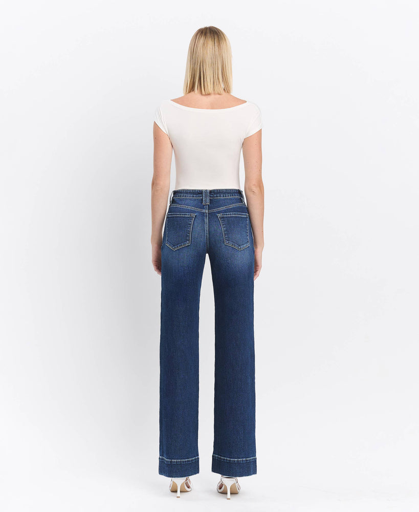 High Rise Wide Leg Trouser Style Jeans