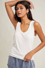 Basic Scoop Neck Tank White