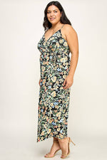 Plus Size Floral Wrap Maxi Dress