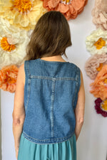 Cropped Denim Vest