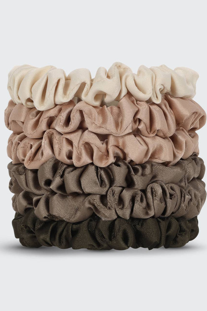 Ultra Petite Satin Scrunchies 6pc - Eucalyptus