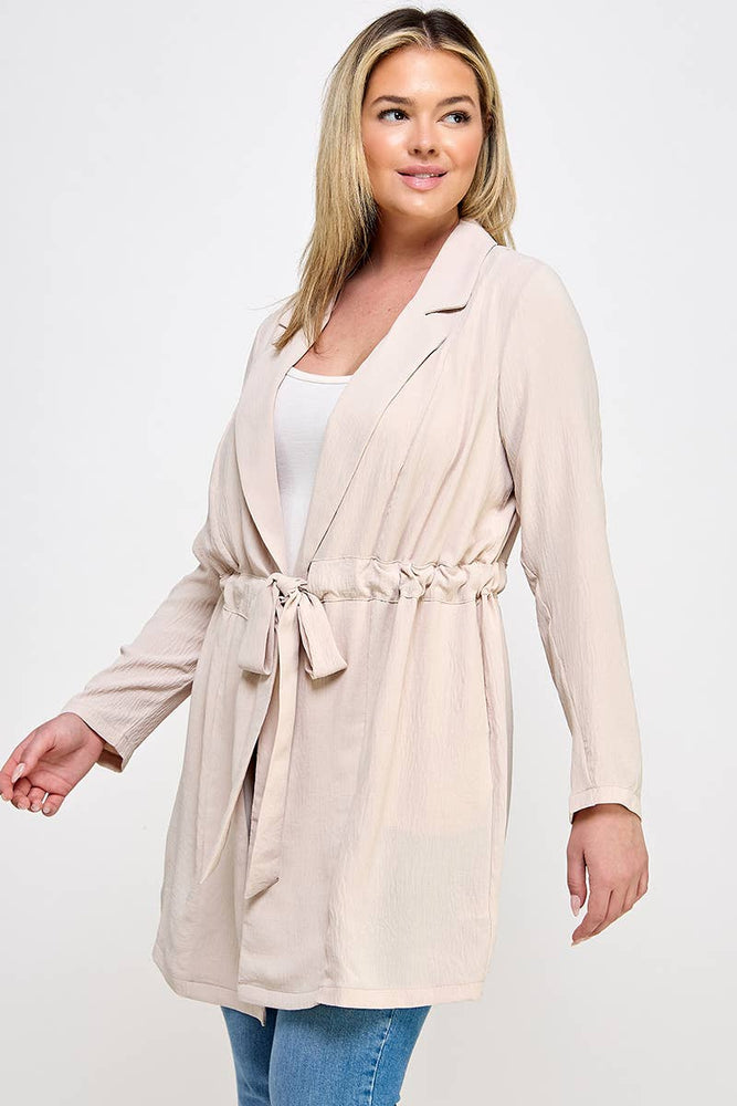 Plus Size Trench Jacket W/Tie