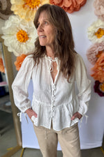 Swiss Dot Blouse Off White