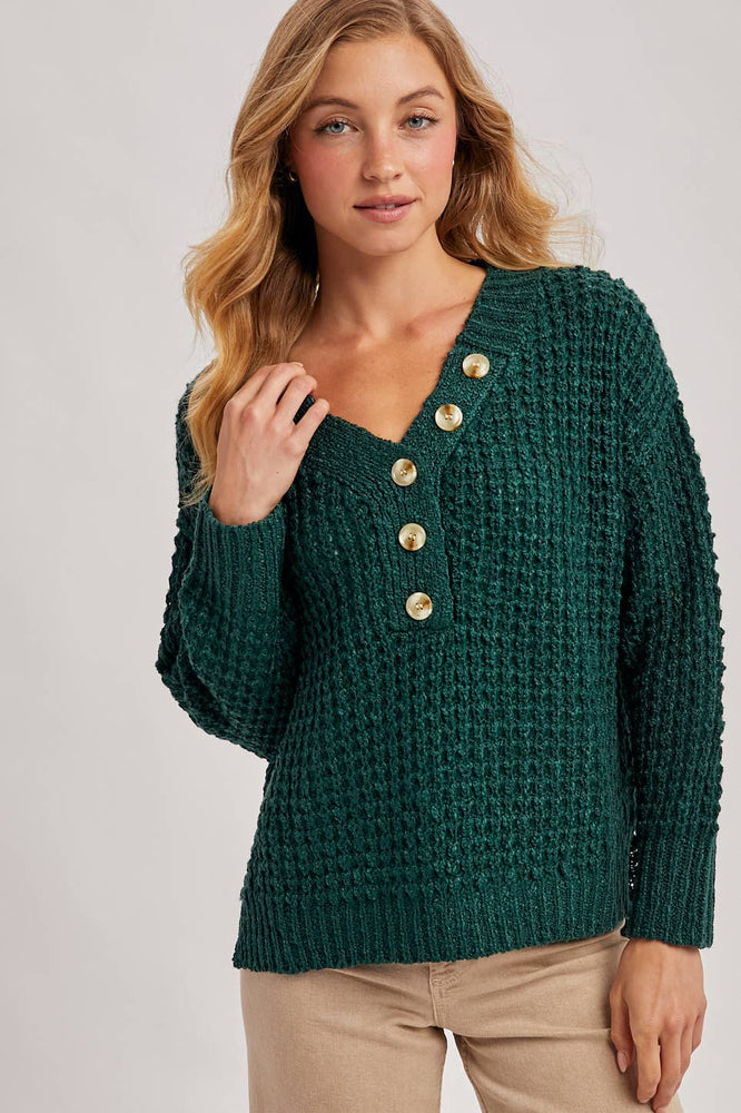 Thermal Henely Sweater Top