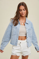 Cropped Denim Jacket Light Wash