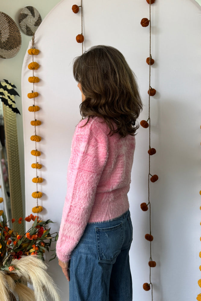 Knit Cardigan Pink