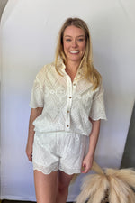 Cotton Button Down Lace Shirt