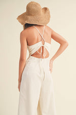 Washed Cotton Jumpsuit Beige
