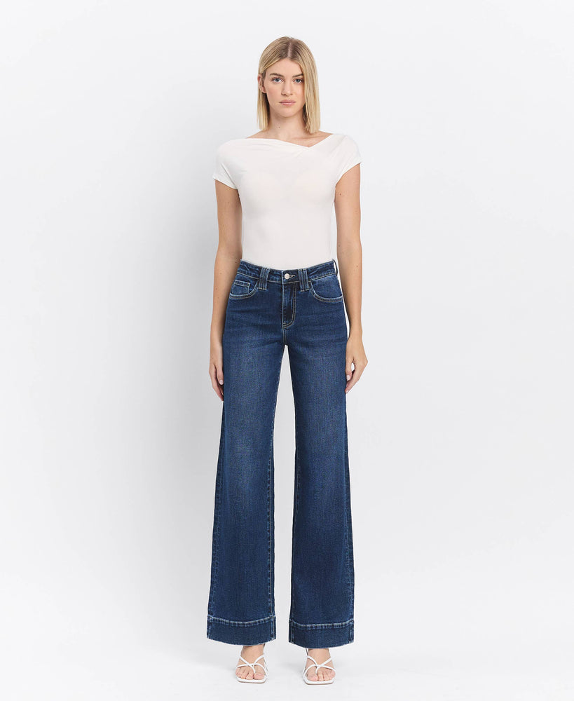 High Rise Wide Leg Trouser Style Jeans