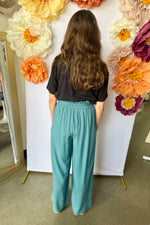 Woven Wide Leg Pant Teal