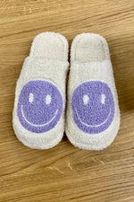 Lavender Happy Face Slippers Size Medium/Large