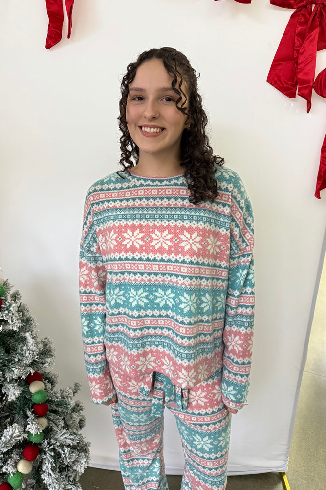 Snowflake Print Loungewear Set