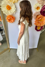 Smocked Tiered Maxi Dress White