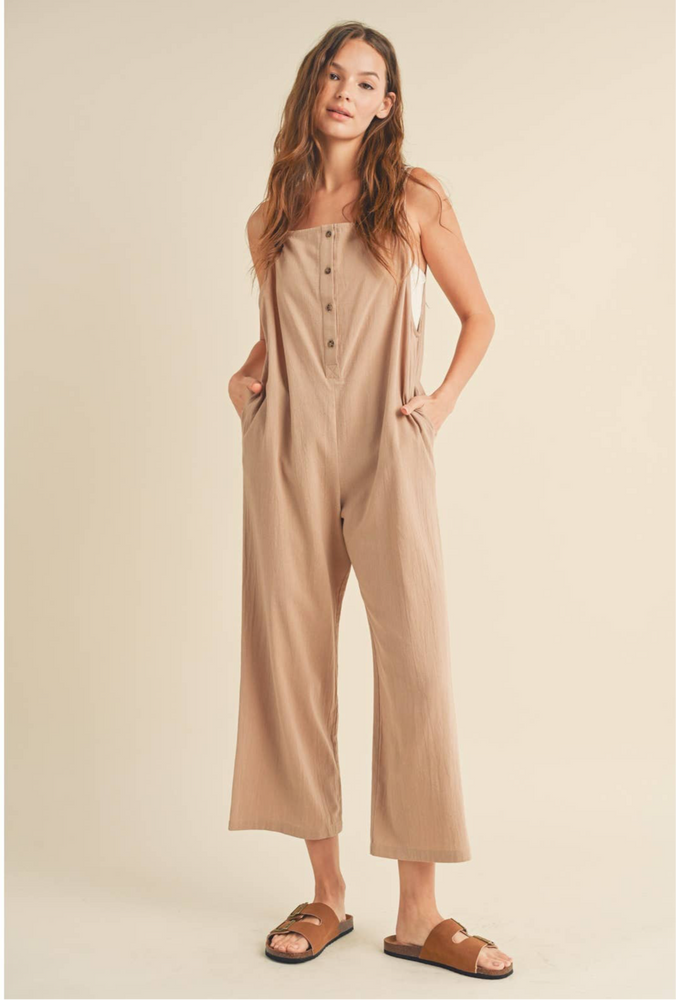 Cotton Square Neck Overalls
