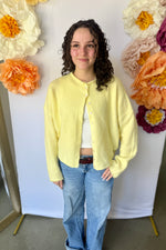 Button Front Cardigan Butter Yellow
