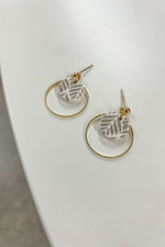 Imprinted Circle Drop Earrings