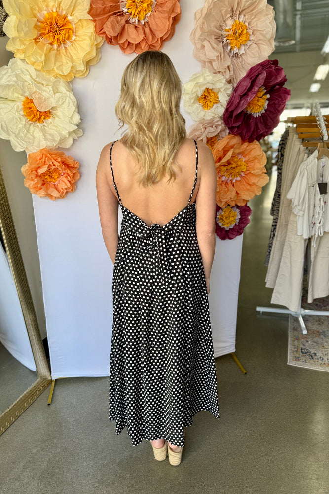 Black and White Polka Dot Maxi Dress