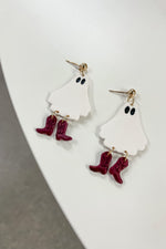 Ghost with Cowgirl Boot Earrings