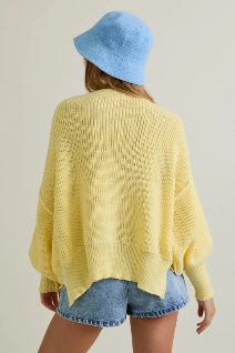 Pullover Mock Neck Sweater Yellow