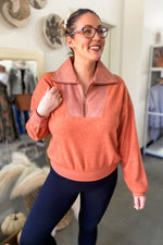 Scarlett Half Zip Sweatshirt Clay