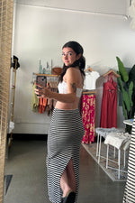 Striped Maxi Skirt Black and White