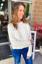 Paris Cable Knit Sweater White