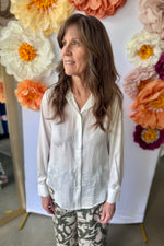 Flowy Satin-Like Blouse White