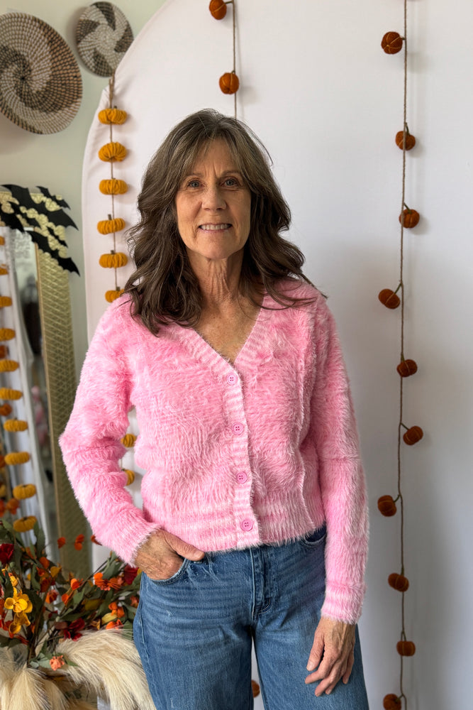 Knit Cardigan Pink