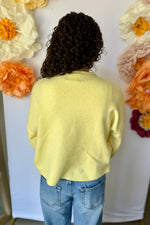 Button Front Cardigan Butter Yellow
