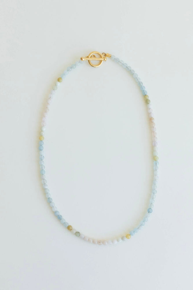 Aquamarine Mini Beaded Necklace