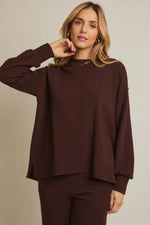 Round Neck Sweater Top Cocoa