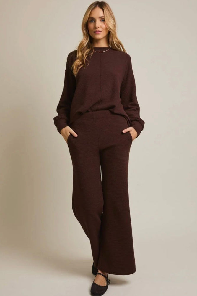 Flare Hem Knit Pant Cocoa