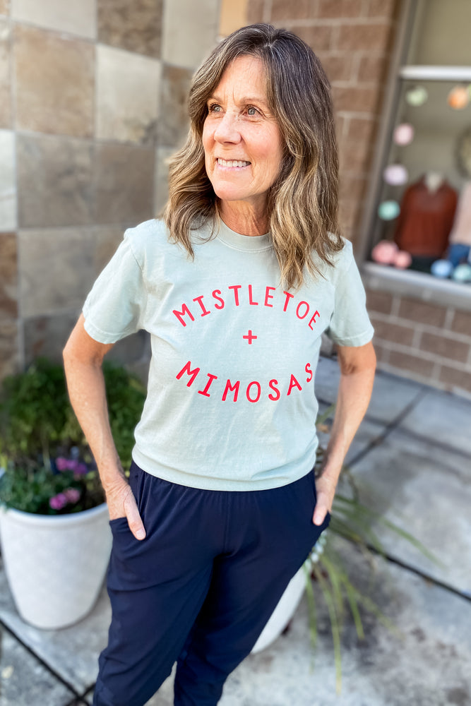 Mistletoe and Mimosas Comfort Colors Tee