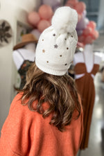 Star Studded Pom C.C Beanie
