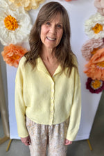 Button Front Cardigan Butter Yellow
