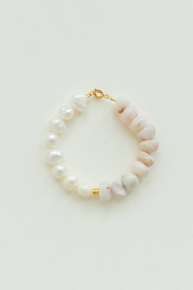 Pink Opal & Pearl Bracelet