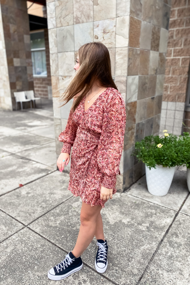 Matilda Floral Wrap Dress Mauve - Lilac&Lemon