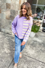 Kenna Lilac Striped Sweater - Lilac&Lemon