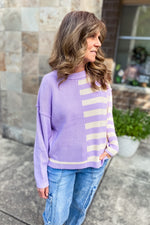 Kenna Lilac Striped Sweater - Lilac&Lemon