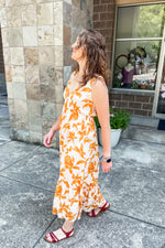 Jeanette Orange Floral Maxi Dress - Lilac&Lemon