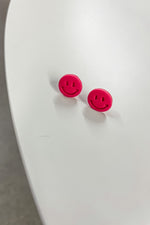 Pink Smiley Stud Earrings
