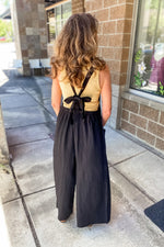 Shawn Wide Leg Gauzy Jumpsuit Black - Lilac&Lemon