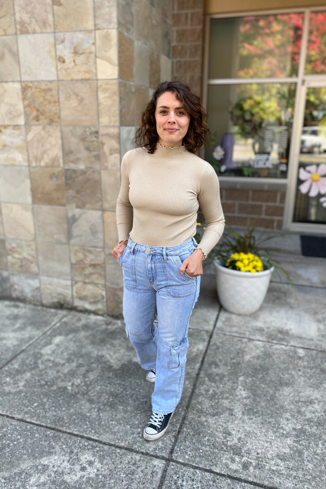 High Rise Dad Cargo Jeans