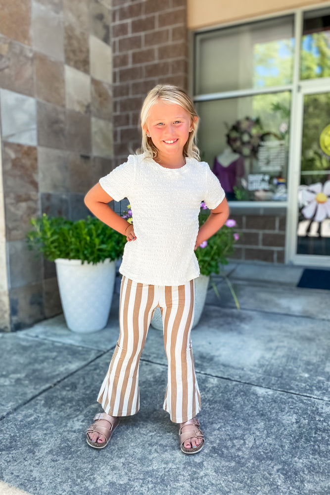 Girls Ivory Smocked Tee - Lilac&Lemon