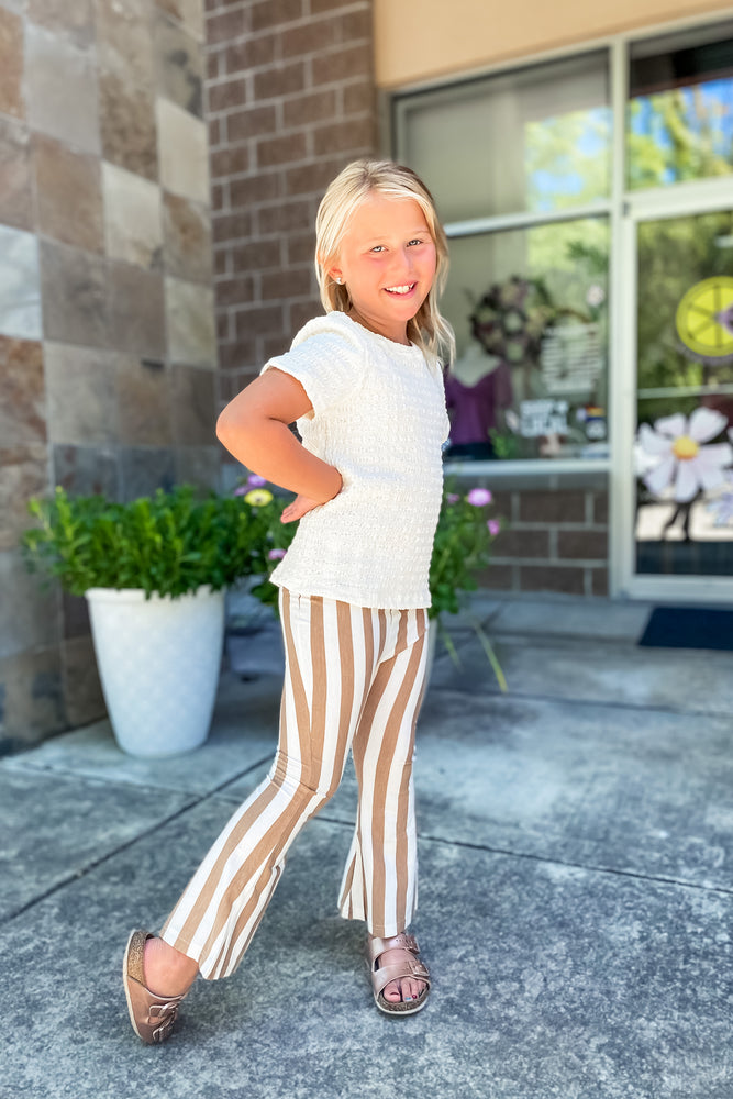 Girls Ivory Smocked Tee - Lilac&Lemon