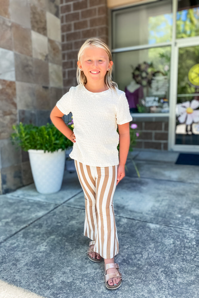 Blakely Boho Bell Bottoms - Tan Stripes - Lilac&Lemon